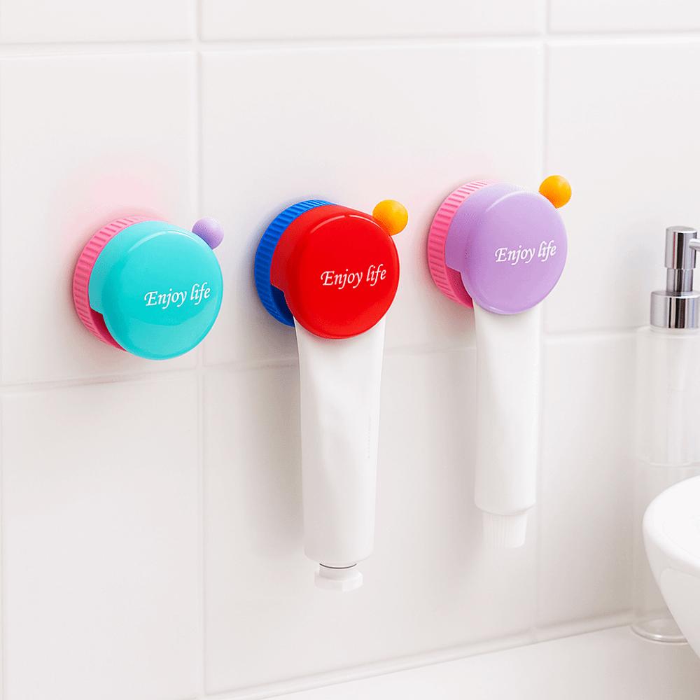 3Pcs Wall Mounted Suction Cup Toothpaste Storage Rack Plastic Face Wash Storage Clip  Toilet