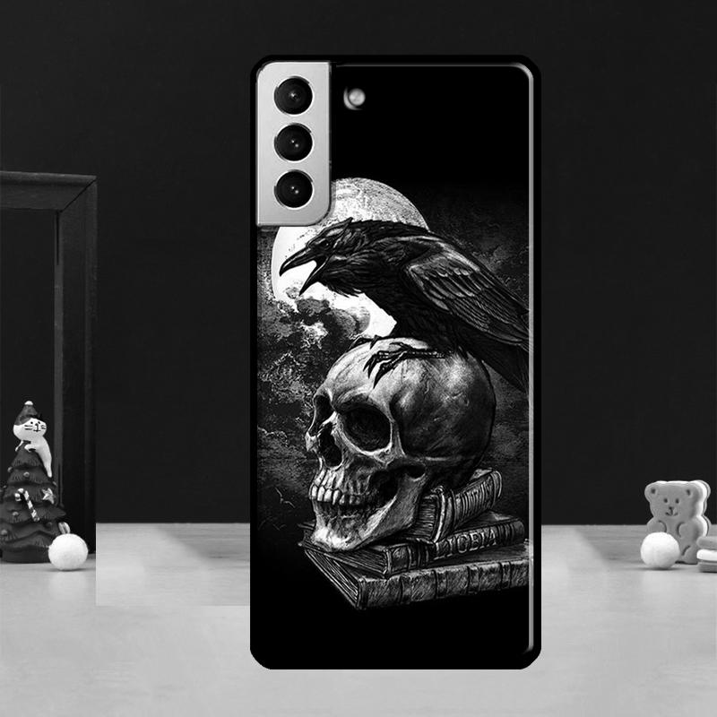 Raven Dark Crow Skull Phone Case For Samsung Galaxy S23 S22 Ultra S20 FE S9 S10 Note 10 Plus S21 FE S21 Ultra Cover