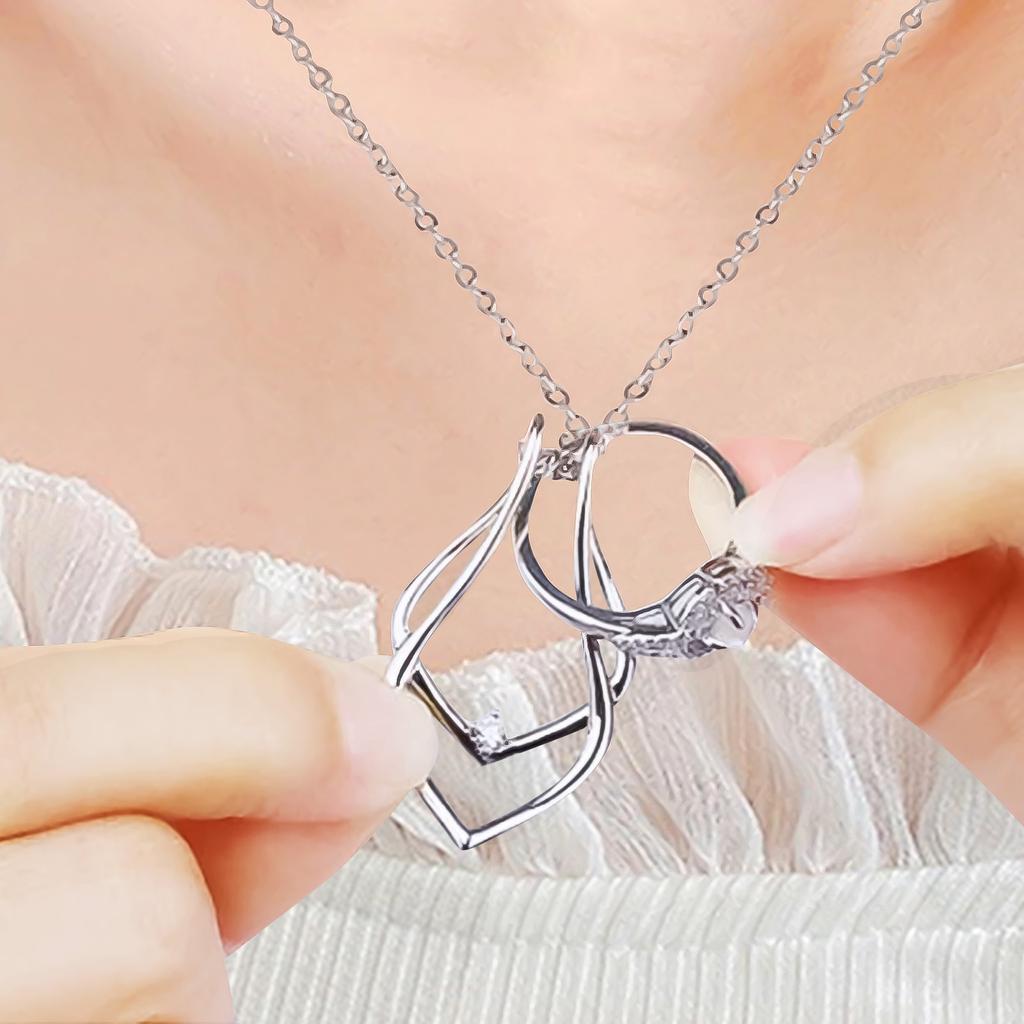 Ring Necklace Ring Holder Necklace For Women Ring Pendant Jewelry Gifts