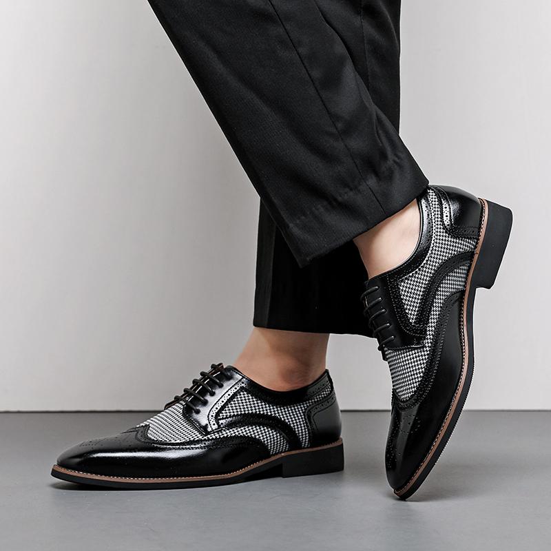 Fashion Brogue Men's Formal Leather Shoes Fashionable British Design Style Outdoor Leisure Business Party Office Wedding Plus Size Shoes