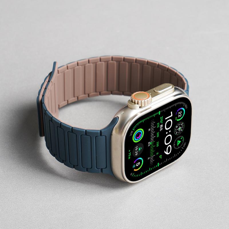 Strap for Apple Watch 10 Band 44mm 40mm 49mm 45mm 41mm 46mm Magnetic Silicone Loop Bracelet iWatch Series 11 9 8 7 6 Se Ultra2 3