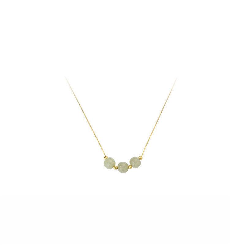 

Ожерелье из нефрита Хотан, новое легкое, роскошное, нишевое, дизайн, ключичная цепочка, простое лето