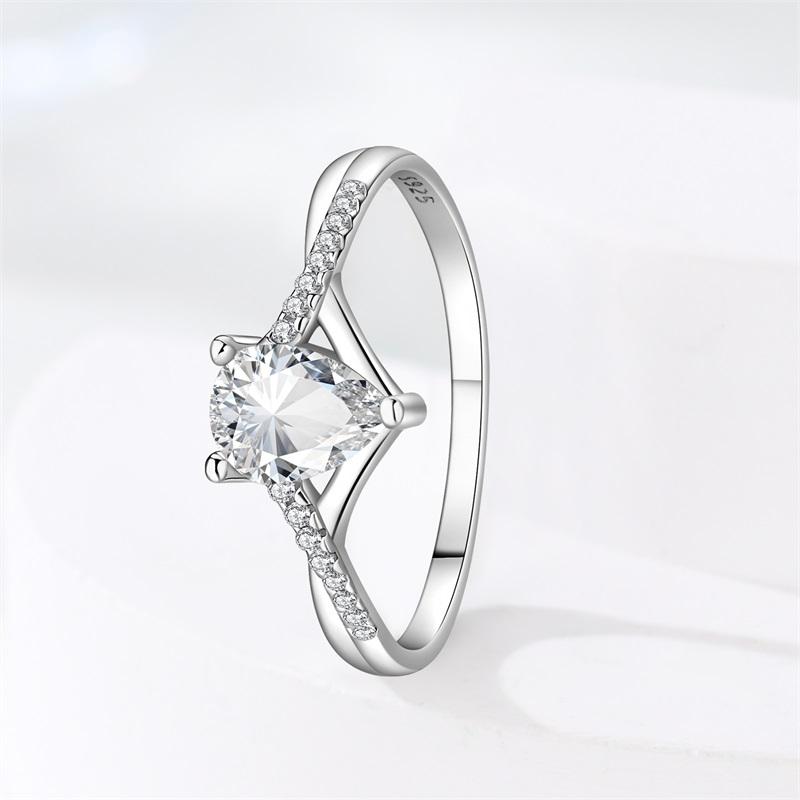 Copper Metal Authentic Original White Zirconium Water Droplets Women's Anniversary Perfect Gift Engagement Rings Designed For Women Mens High Quality