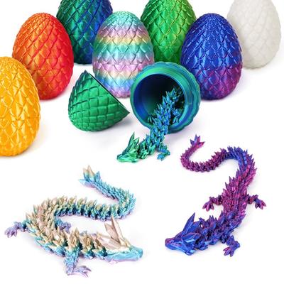 3D Printed Dragon Egg Dragon Gift Set Gemstone Dragon Toys Fully Articulated Crystal Dragon Collectible Surprise Toy
