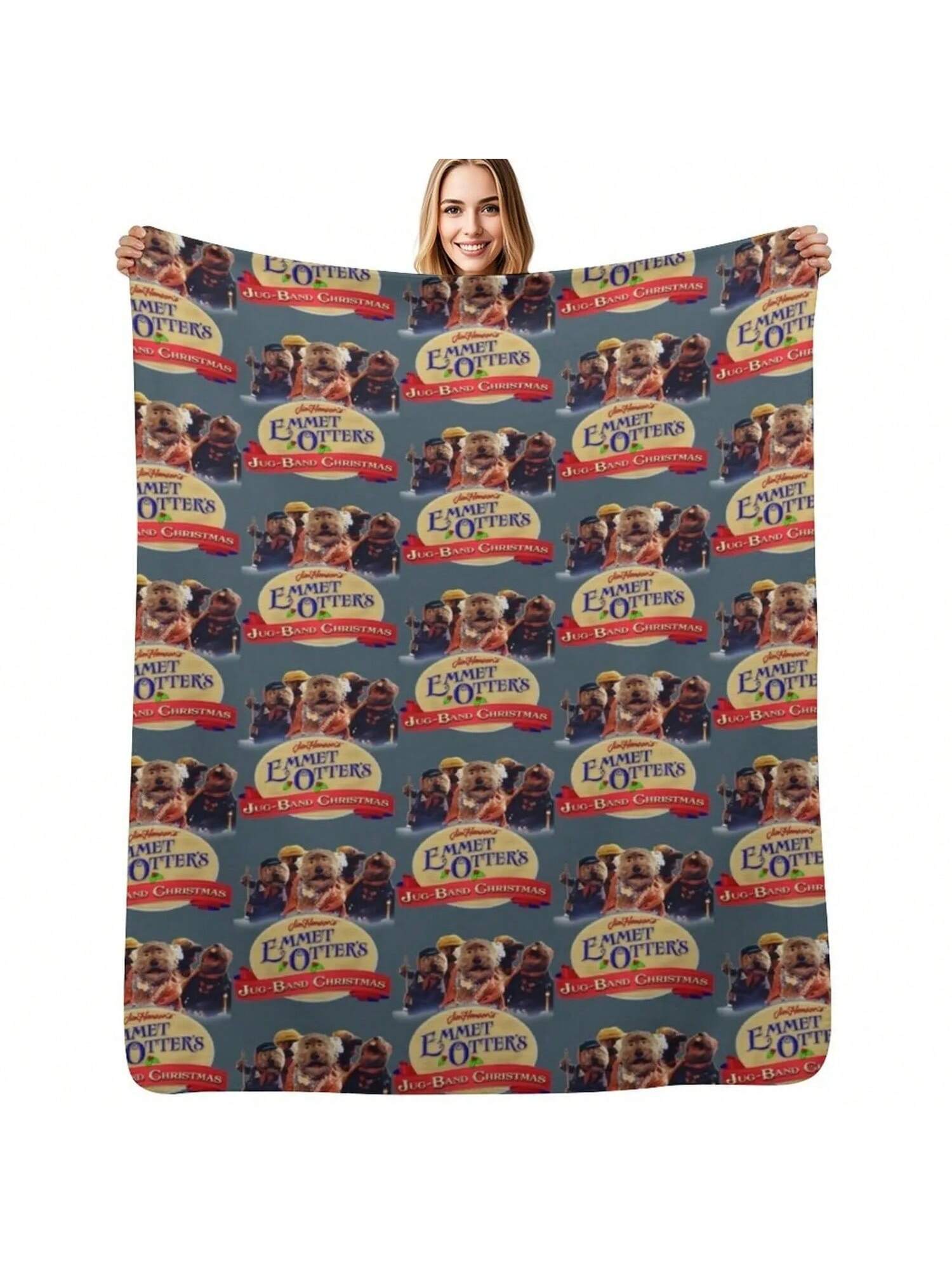 Emmet Otters Jug Band Christmas Throw Blanket Plush Soft Beds Warm Winter Shaggy Blankets 75X95CM