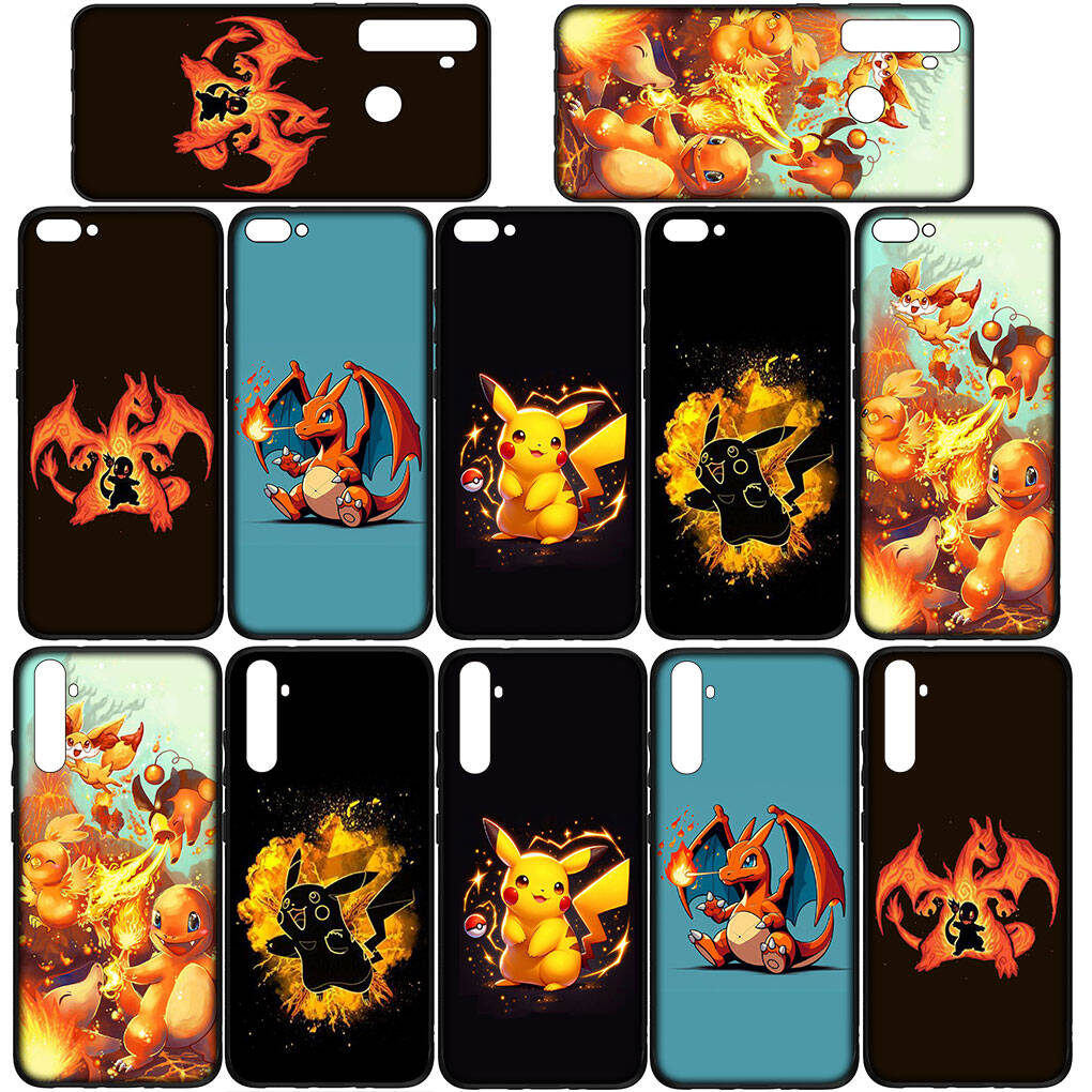 Case for iPhone 17 16 15 Plus Xiaomi Poco F8 F7 X7 X6 M8 C85 C75 C71 Redmi Note 14 12 11 13 Pro Max A4 14C 13C 15C Pikachu Pokemon GO Charmander Cute