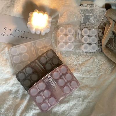 5/6 Paare/Set Solide große Kontaktlinsen Aufbewahrungsbox Reise Kontaktlinsenetui für Make-up Beauty Pupillenbox Pinzettenstabbehälter