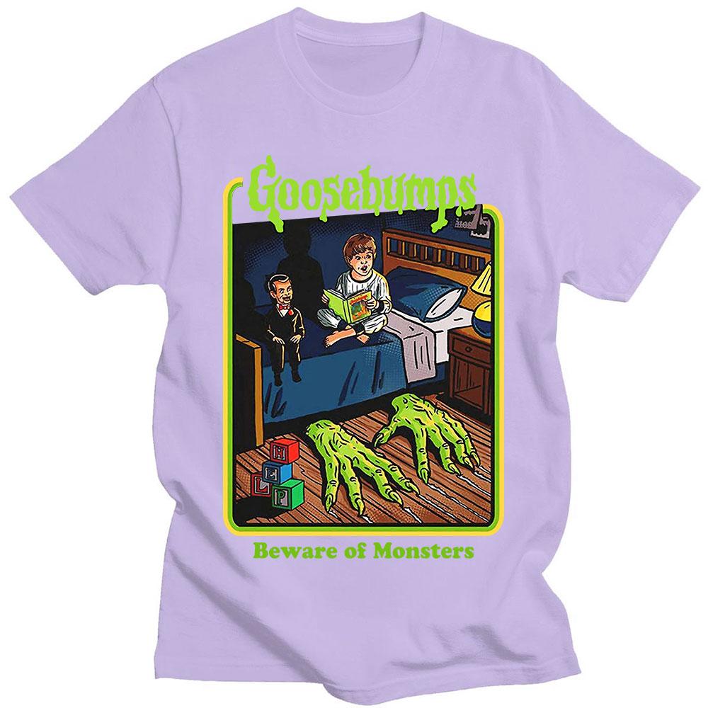 Goosebumps Beware of Monsters Blood Horror Active of T-shirts Men's Vintage Anime Oversized T-Shirt Streetwear Unisex Clothing