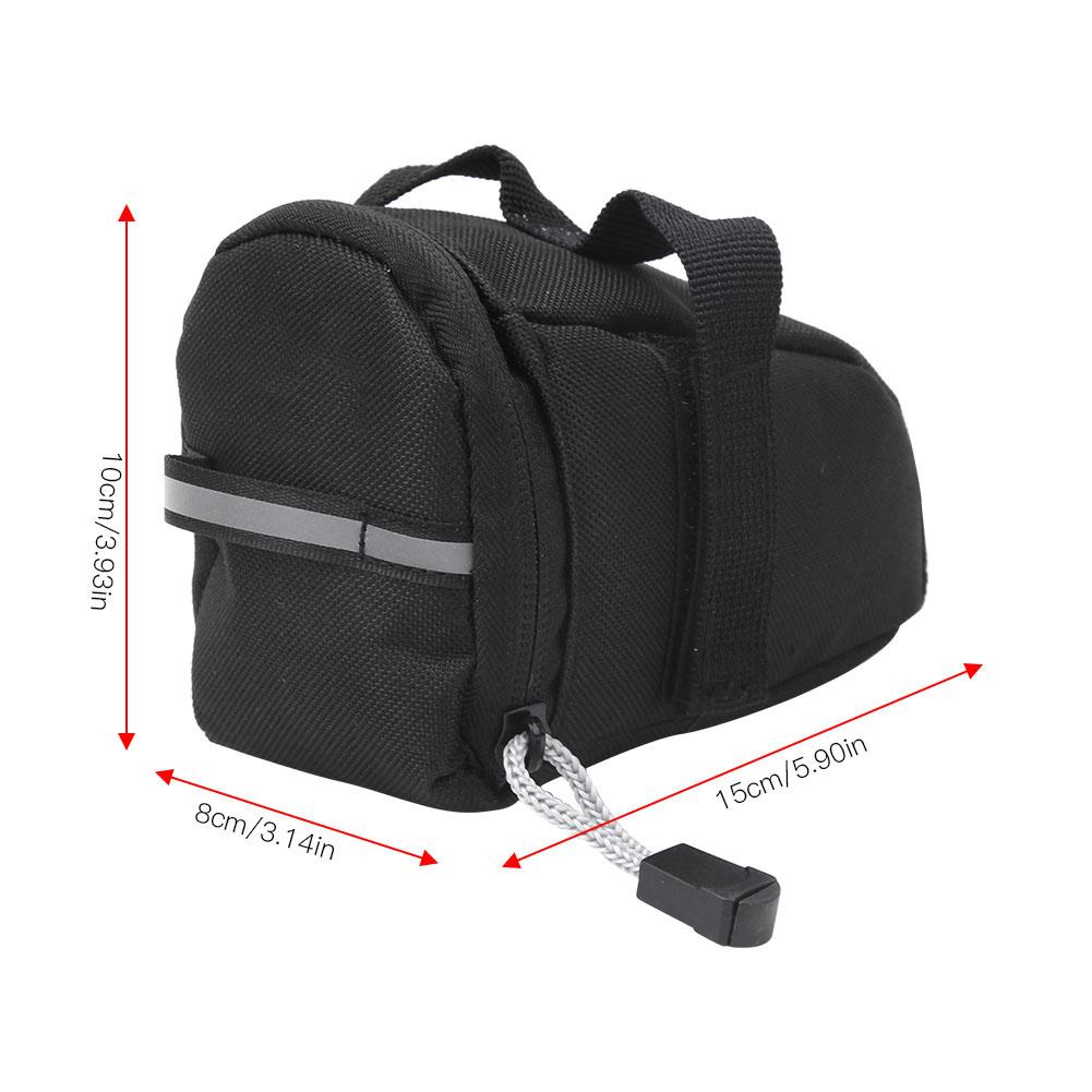 Black Bicycle Seat Rear Storage Pouch Cycling Road Mountain Bike Saddle Bag Accessory