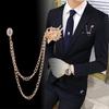 Men's Fashion Suit Brooch Simple Diamond Tassel Metal Wedding Dress Suit Brooch Collar Pin