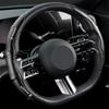2pcs Carbon Fiber Non-Slip Steering Wheel Cover Car Accessories For Peugeot 308 408 508 RCZ 208 3008 2008 206 207 108 406 407 408 206 207 208 306 307