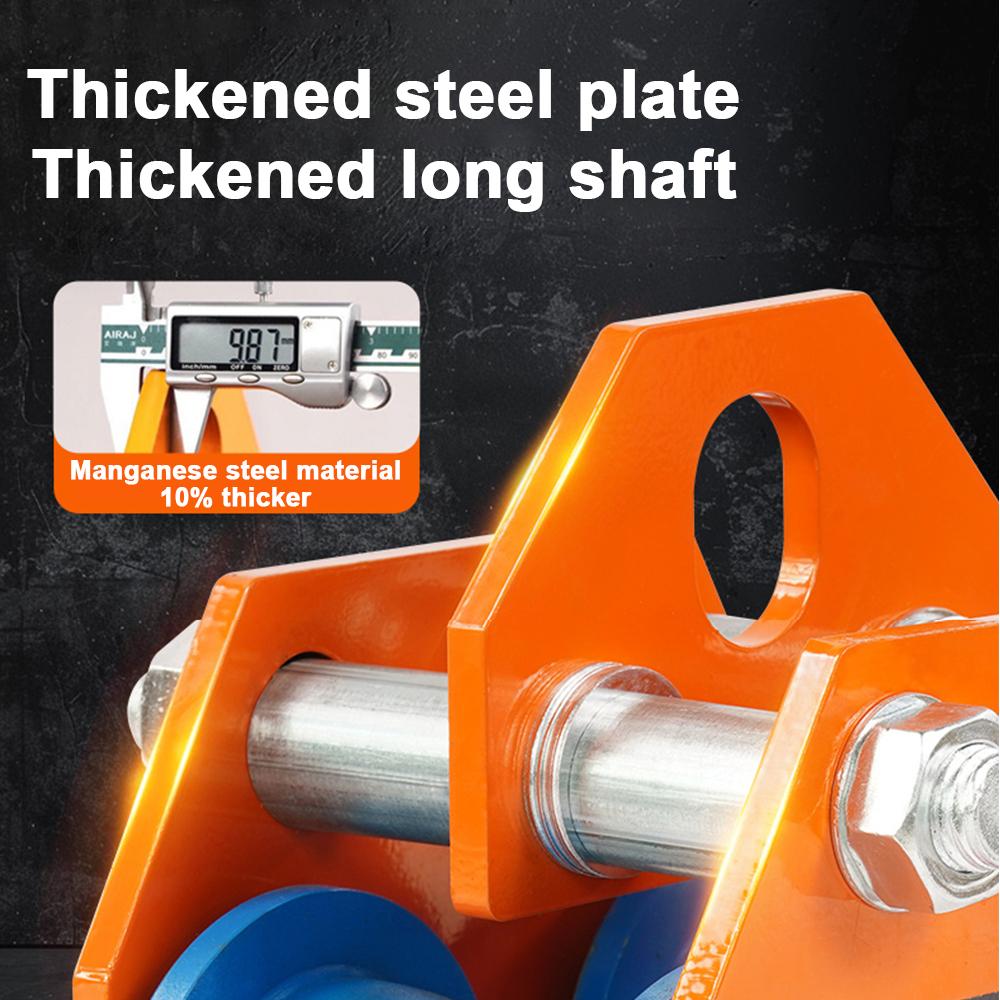 Manual T-Type Trolley Monorail Crane I-Beam Pulley Sliding Lifting Tool Hoist Lifter Monorail Hoisting Pulley Truck