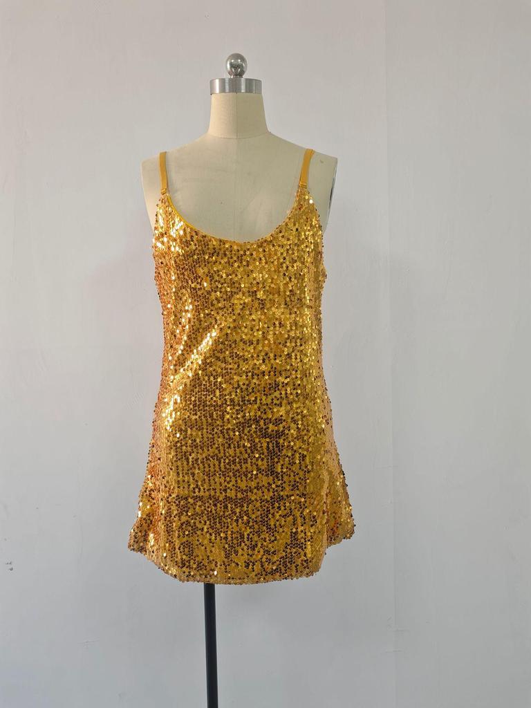 Sommer-Bestseller Rückenfreies Französisches Pailletten-Trägerkleid