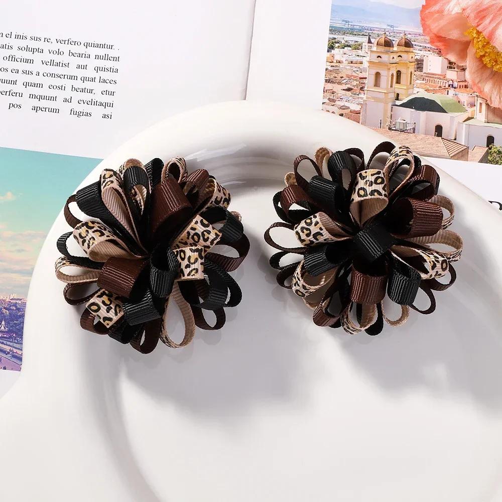 

2 шт./набор Красочные ленточные цветочные банты Заколки для волос для женщин девочек Принцесса Заколки Шпильки 2,55 Головной убор Аксессуары для волос Подарок