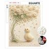 Easy DIY Framed Pearl Bead Painting Kit with Cute Duck and Daisy Flowers 3D Sparkling Canvas Art for Home Decoration Unique Gift Idea
