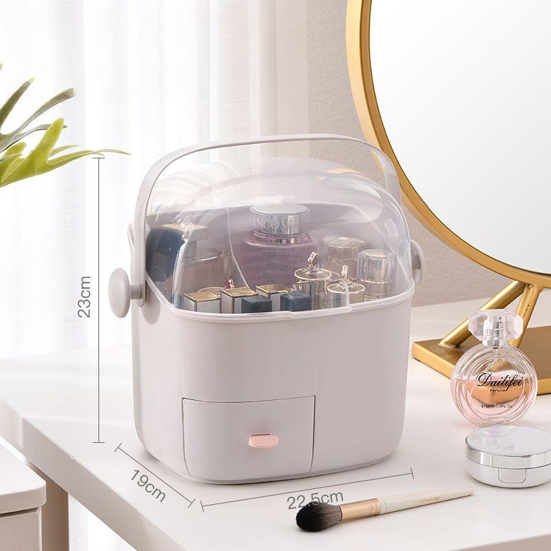 Cosmetics Storage Box Multifunctional Dust-proof Large Capacity Desktop Dressing Table Skincare Shelf