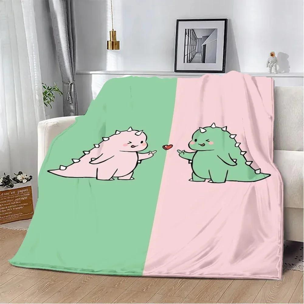 

Cute Cartoon Dinosaur Printed Throw Blanket Soft Warm Comfortable for Home Travel Picnics Birthday Gifts 40x50in