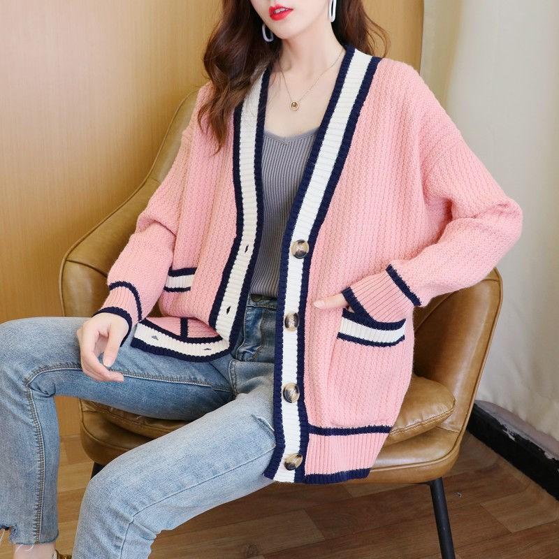 New Sweater Knitted Cardigan Women's Loose Coat Women's Spring and Autumn Clothes Early Autumn Inner Top