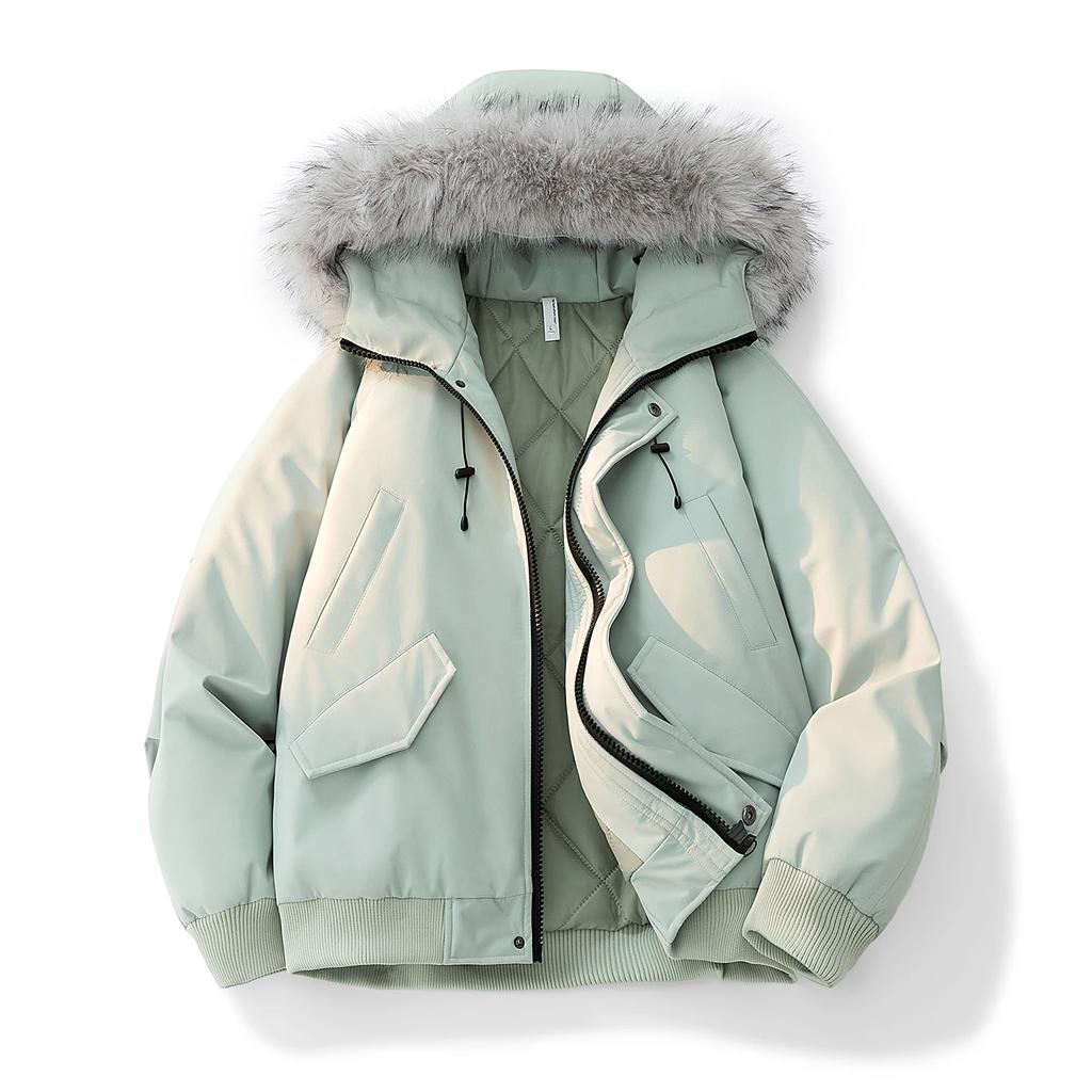 Men Winter Thick Cotton Padded Coat Men Hooded Parka Detachable Faux Fur Collar Jackets Men Casual Warm Windproof Outerwear