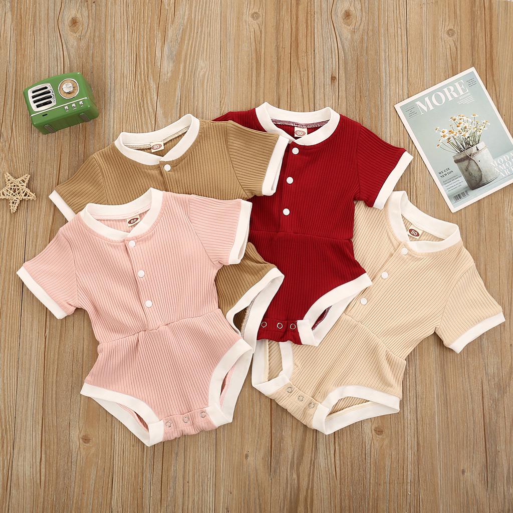 

Однотонный боди для новорожденных девочек и мальчиков с короткими рукавами, комбинезон