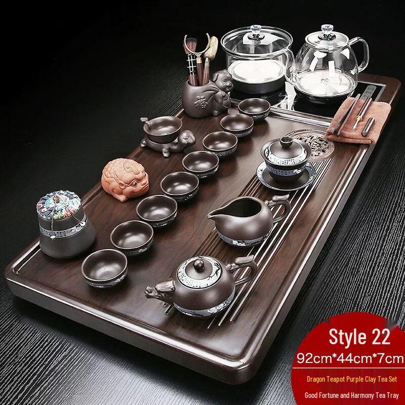 Jiakangming Automatic Solid Wood Kung Fu Tea Tray Set