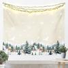 Cute Snowman Tapestry Kids Merry Christmas Wall Art for Bedroom Living Rooms Xmas Snowflake Wall Hanging Blanket Breathable