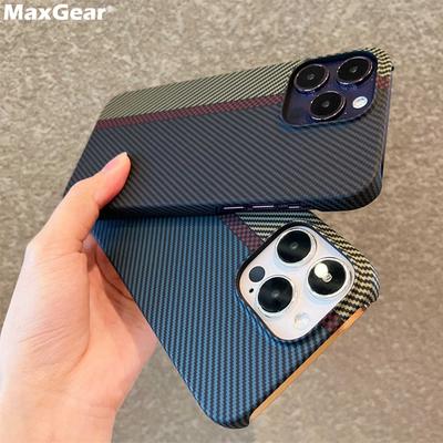 Luxury Carbon Fiber Pattern Cooling Case for 17 Air 16 15 14 Plus 13 12 11 Pro Max Mini Shockproof Ultra Thin PC Cover