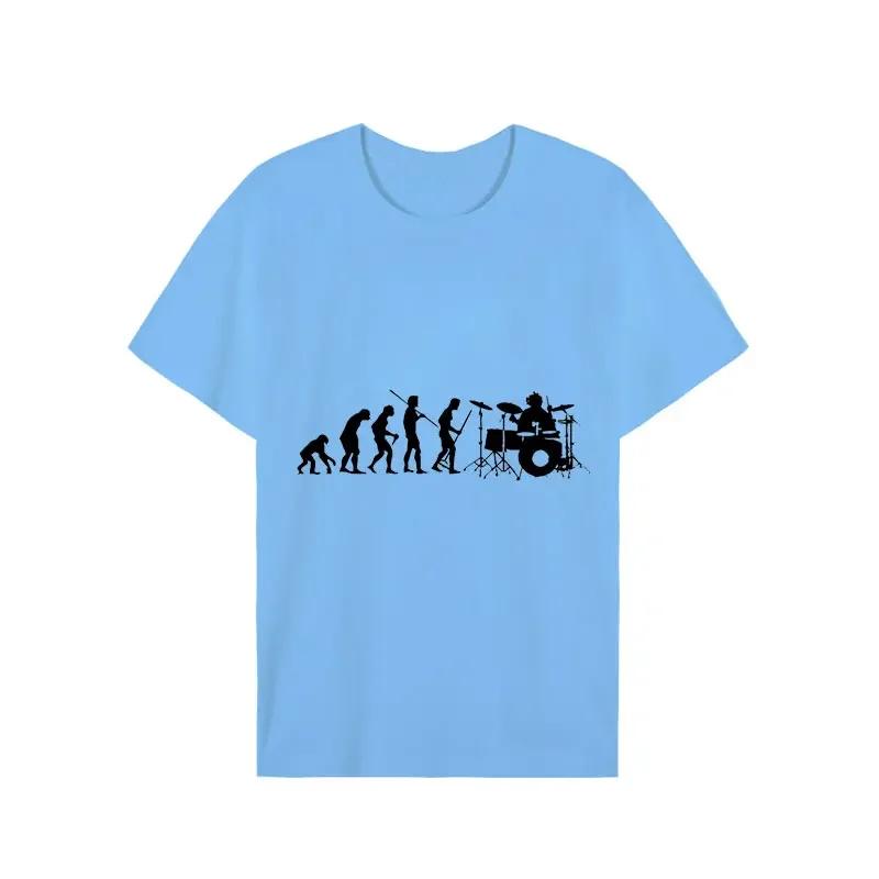 Men T-shirt Drummer Evolution Print Graphic Summer Tshirt Casual Tees Shirts Male Tops Streetwear Loose Short Sleeve Clothing
