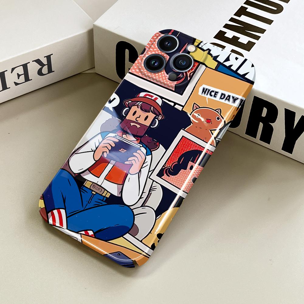 All-inclusive Film Phone Case Cartoon Fashion Design Hard Shell Full Cover Camera Protection Case for iPhone Samsung Xiaomi Poco Redmi Huawei Honor