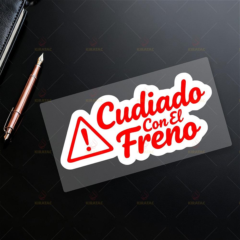 

1pc Cuidado Con El Freno Motorcycle Sticker for Motorcycle Windshield Fairing Fuel Tank Tailbox Car Window Scooter Vinyl Decals 18x8cm