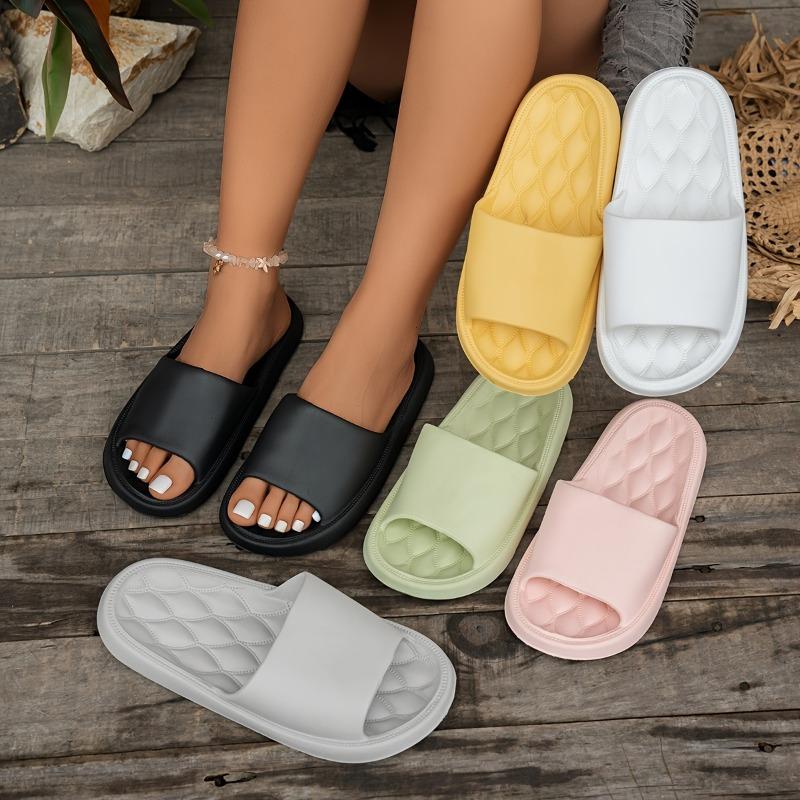 Women'S Stylish EVA Slide Sandals - Comfortable, Non-Slip, Washable Indoor/Outdoor Slippers in Black, Multi-Color Options, Perfect for All Seasons