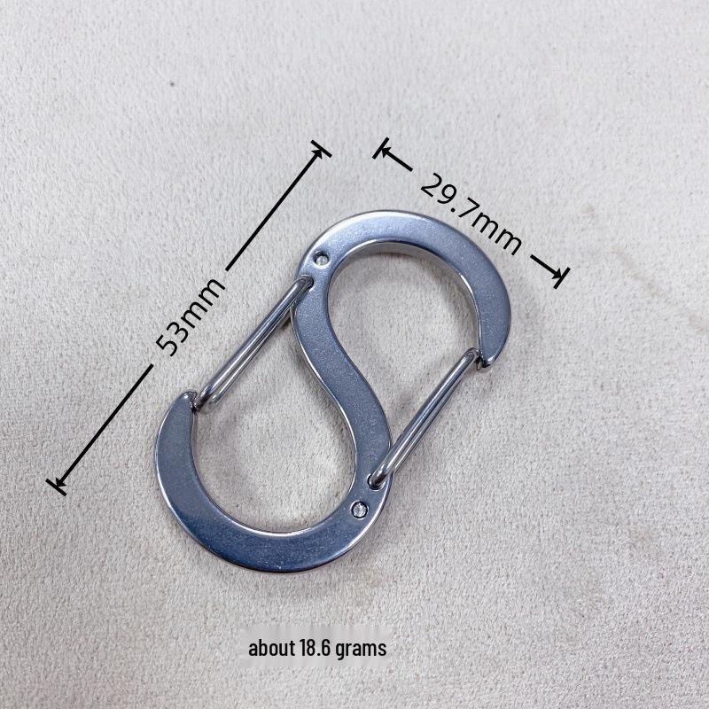 Stainless Steel S-Buckle Double-Head Hook: Outdoor Quick Release 8-Shaped Keychain