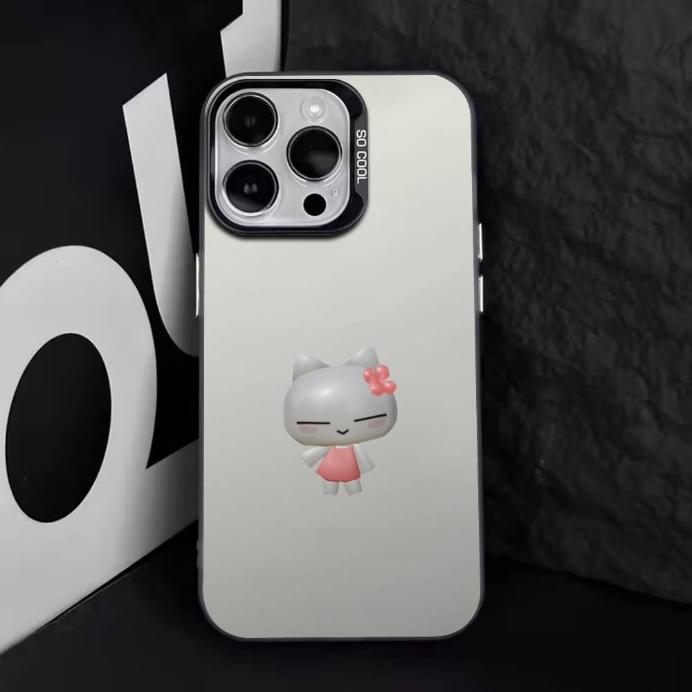 Cute Music cat PNG    Phone Case For iPhone 17,16,15,14,13,12,11 Plus,Pro Max,XS,Colorful Silver Phone case Funda Cover