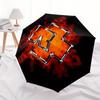 Flaming Cross: Fiery Design for Your Spare Tire CoverUmbrella, Portable 3-Fold Compact Umbrella for Men & Women Gift
