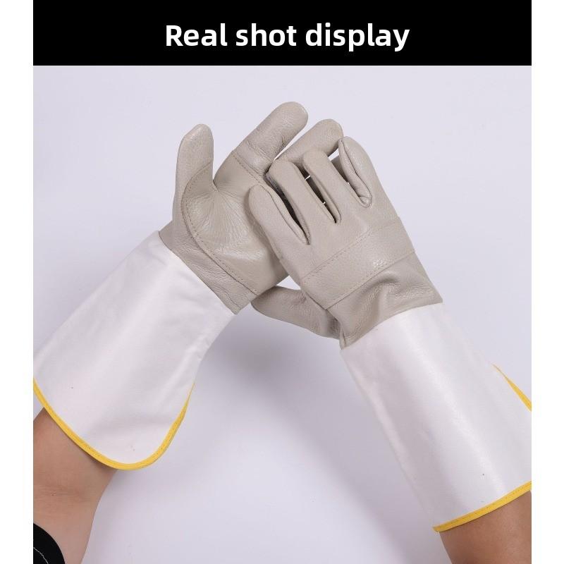 Welder gloves cowhide high temperature resistant oven mitts fireproof welding leather gloves