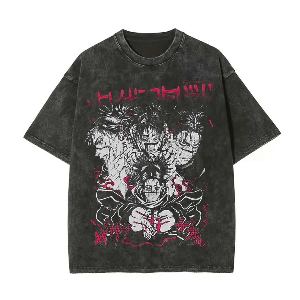 Choso T-shirt Jujutsu Kaisen Mænd Vintage Syrevask Blodmanipulation Anime Grafisk Streetwear Bomulds T-shirts