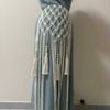 Bohemian Braided Waist Sash Hip Sash Belt with Long Tassels Women Knotted Cord Sash Fashion Accessory for Dresses Skirts Jeans