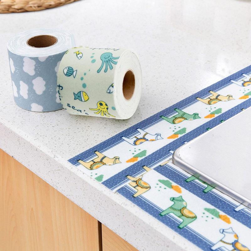 Bathroom Toilet Waterproof Sealing Tape Toilet Caulk Strip Cartoon Pattern Caulk Tape Waterproof Self Adhesive Sealing Strip