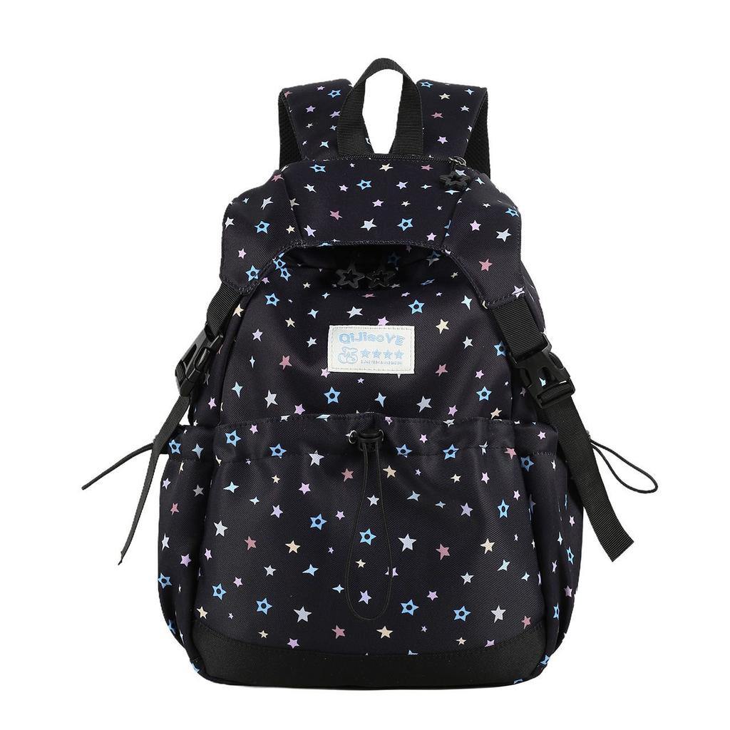 Schoolbag Korean version cartoon star printing backpack female niche design college style student schoolbag large capacity casual backpack
