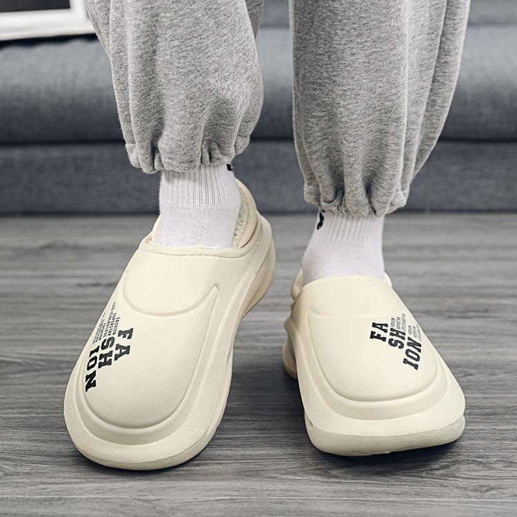 Warm fashion women's cotton shoes foreign trade heel waterproof bag cotton slippers men's winter confinement shoes home thickened outer wear