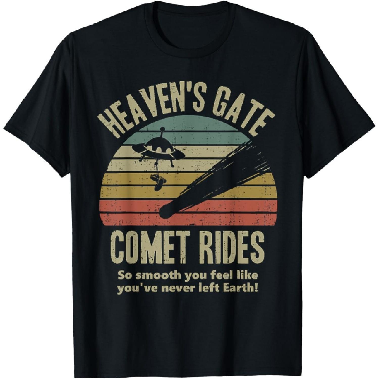 Heaven s Gate Comet Rides Retro Man 90s Space Lover Gift Tee T-Shirt S