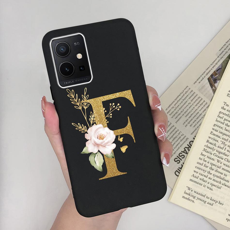 Simple Case For Vivo T1 5G Name 26 Letter Soft Matte Silicone Anti Slip Phone Back Cover For Vivo T 1 VivoT1 Shell Funda Bumper