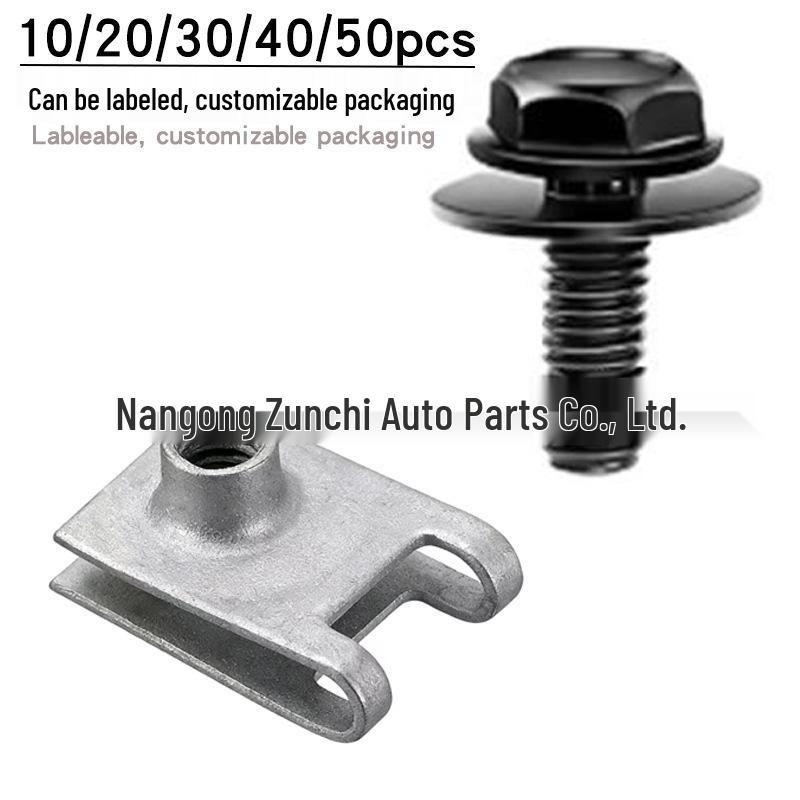 

Mazda Front Bumper Radiator Bracket M6 Nut Clip 10pcs (5 screws + 5 bases)
