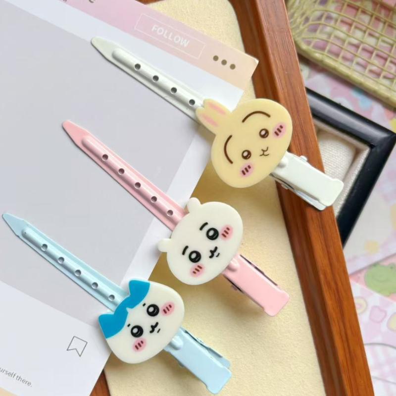 2Pcs Kawaii Ins Cartoon Usaki Hachiware Hair Clip Decor Sweet Chiikawa Anime Barrettes Cute Hair Accessory Gifts