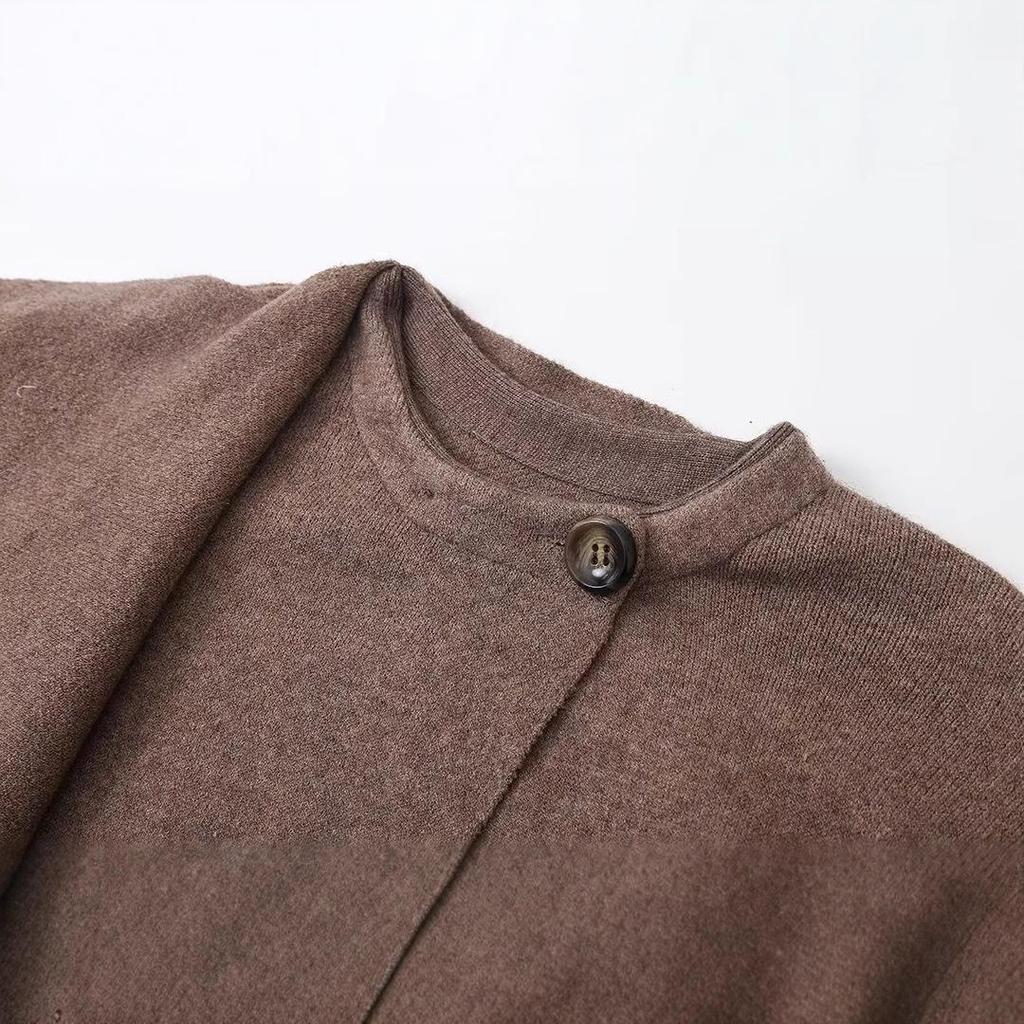 2024 Autumn Women's European & American Style Knit Scarf Cardigan: Fashionable, Simple, Versatile, Loose Fit