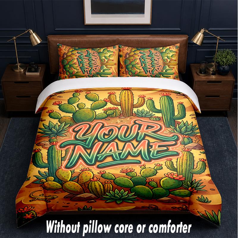 Other Similar Designs Theme Custom Text Or Name 3Pcs Bedding Set,1 Flat Sheet & 2 Pillowcases Personalized Home Bedding