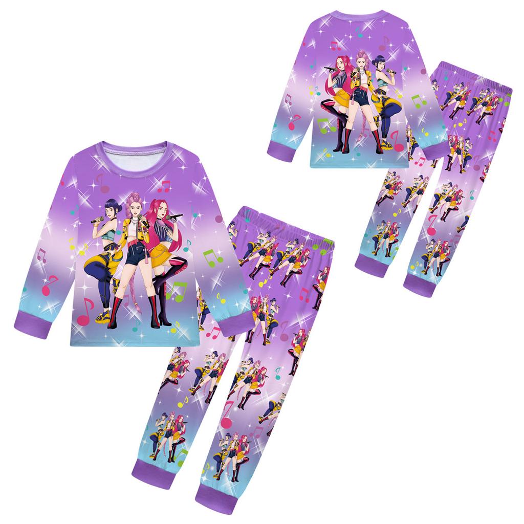 Children's Fashion Suit Skirt Round Neck Long Sleeve Top Pants