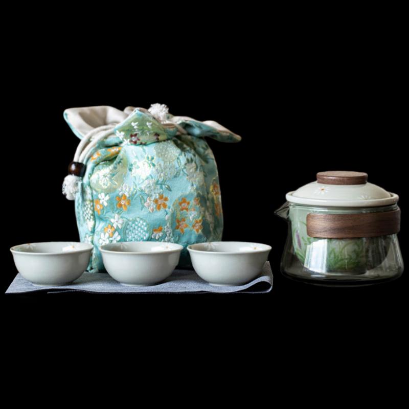 

Wo Ding Travel Anti-Scald Glass Tea Set (One Pot, Three Cups)