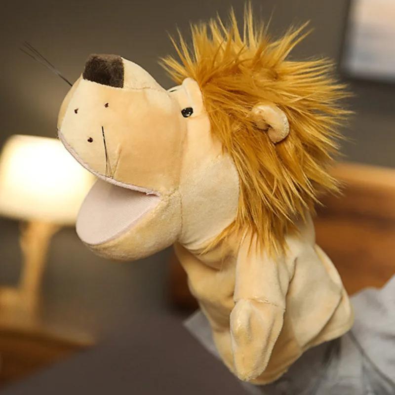 Stuffed Plush Animals Toys Hand Finger Story Puppet Kawaii Dolls Educational Baby Toys Lion Elephant Bunny Monkey Children Gifts