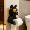 1PC Bulldog Shape Wall-mounted Tissue Holder - Resin Material, No Metal Tube Required, Suitable for Bathroom Decoration and Storage
